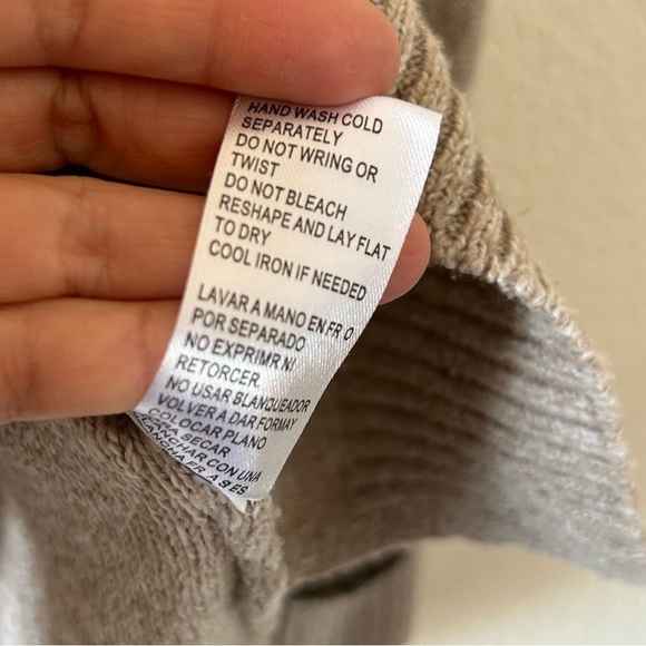 Democracy Women’s Knit Sweater Sz Medium Beige Cozy Grandpa Boho Fall Lagenlook - Picture 6 of 12